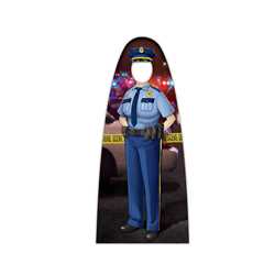 Female Jr. Police Officer Photo Prop 20.25" x 45" police, police officer, cut out, photo prop, male, male police officer, police department, officer, stand up, corrugated plastic, indoor use, outdoor use, custom, imprinted 