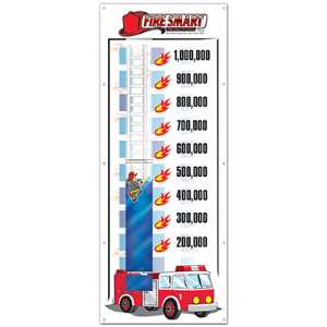 Fire Department Fundraising Banner - 38" x 96" fire department fundraising banner, Made in USA banner, EMS fundraising signage, police department event banner, community event fundraiser materials, fire safety outreach banner, public safety promotional signage