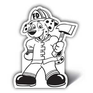 Fire Dog Color-Me Stand-Out firefighting, fire safety product, fire prevention, color me, fire dog, firefighter, stand out, fire dog color me craft, dalmatian fire safety activity, fire department giveaways, police community outreach items, EMS promotional products, kids fire safety handouts, color and assemble craft