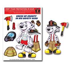 Smarty Peel N Place firefighting, fire safety product, fire prevention, peel n place, peel n place, dog, firefighter 