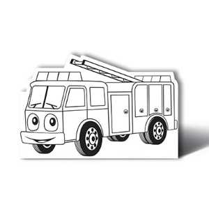 Fire Truck Color-Me Stand-Out firefighting, fire safety product, fire prevention, color me, fire truck, firefighter, stand out, fire truck color me craft, kids fire safety activity, fire department giveaways, police community outreach items, EMS promotional products, children’s safety handouts, color and assemble craft