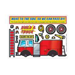 Fire Truck Peel N Place firefighting, fire safety product, fire prevention, fire truck, peel n place, 