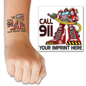 Fire Truck Robot Custom Tattoo 