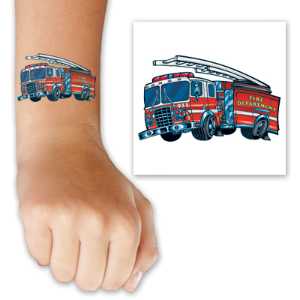 Fire Truck Tattoo fire truck tattoo, firefighter kids tattoo, fire safety temporary tattoo, fire department children’s giveaways, EMS outreach items, police department community handouts, kids fire safety materials, first responder promotional items