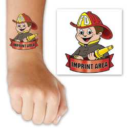 Firefighter Custom Tattoo firefighter custom tattoo, fire department custom tattoo, EMS custom giveaway, police department promotional items, kids fire safety tattoo, personalized firefighter tattoo, community outreach handouts, first responder promotional items