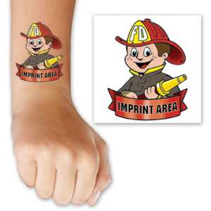 Firefighter Custom Tattoo firefighter custom tattoo, fire department custom tattoo, EMS custom giveaway, police department promotional items, kids fire safety tattoo, personalized firefighter tattoo, community outreach handouts, first responder promotional items
