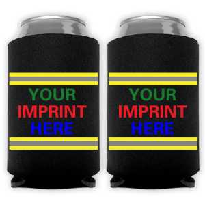 Full Color Foam Collapsible Coolies firefighting, fire safety product, fire prevention, fire helmet, can holder, fire helmet can holder, helmet shape, full color collapsible coolies, foam coolies custom, fire department giveaways, EMS outreach items, police department community handouts, kids safety promotional items, collapsible drink coolers, community event supplies
