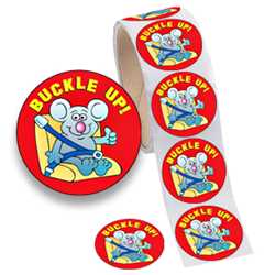 Fun Sticker Roll - Buckle Up! fun sticker, stickers, buckle up, traffic awareness