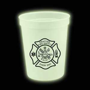 Glow in the Dark - 12 oz. Stadium Cup  Safety educators, glow-in-the-dark stadium cup, 12 oz cup, safety training, promotional item, BPA-free, FDA-compliant, custom stadium cup, safety promotional products.