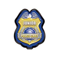 Gold/Blue Jr. Police Chief Badge 