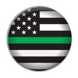 Green Stripe - Military Button thin green line, thin green line button, buttons, support buttons, 