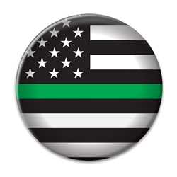 Green Stripe - Military Button thin green line, thin green line button, buttons, support buttons, 