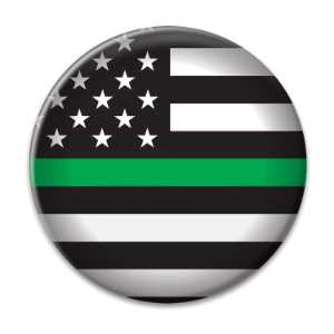 Green Stripe - Military Button thin green line, thin green line button, buttons, support buttons, green stripe military button, military kids button, fire department giveaways, EMS outreach items, police department community handouts, children’s safety promotional items, hero-themed event button, community event supplies