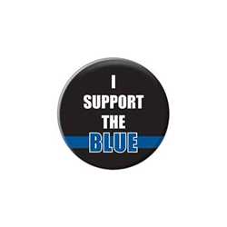 I Support The Blue Button buttons, support buttons, law enforcement, thank you police, 