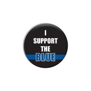 I Support The Blue Button buttons, support buttons, law enforcement, thank you police, 