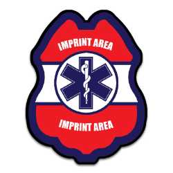 IMPRINTED JR PARAMEDIC RWB STICKER BADGE jr paramedic sticker badge, RWB paramedic badge, EMS kids giveaways, fire department children’s items, police department outreach supplies, emergency medical services promotional items, community safety handouts, EMS Week giveaways