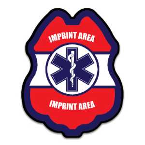IMPRINTED JR PARAMEDIC RWB STICKER BADGE jr paramedic sticker badge, RWB paramedic badge, EMS kids giveaways, fire department children’s items, police department outreach supplies, emergency medical services promotional items, community safety handouts, EMS Week giveaways