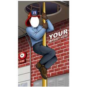 Iconic Fireman's Pole Photo Prop 41" X 69" firefighting, fire safety product, fire prevention, cut outs, photo props, firefighter