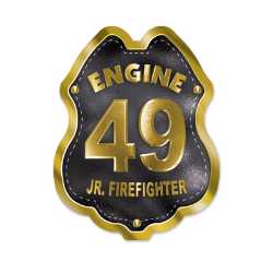 Imprinted Black&Gold Engine Number Sticker Badge firefighting, fire safety product, fire prevention, fire sticker, firefighting sticker, custom sticker, custom firefighter sticker, engine number sticker