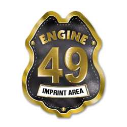 Imprinted Black&Gold Engine Number/Text Sticker Badge firefighting, fire safety product, fire prevention, fire sticker, firefighting sticker, custom sticker, custom firefighter sticker, engine number sticker