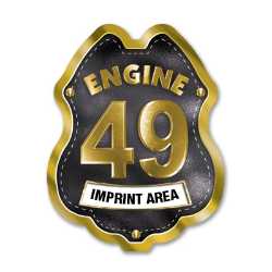 Imprinted Black&Gold Engine Number/Text Sticker Badge firefighting, fire safety product, fire prevention, fire sticker, firefighting sticker, custom sticker, custom firefighter sticker, engine number sticker