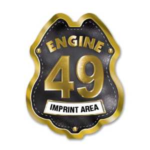 Imprinted Black&Gold Engine Number/Text Sticker Badge firefighting, fire safety product, fire prevention, fire sticker, firefighting sticker, custom sticker, custom firefighter sticker, engine number sticker