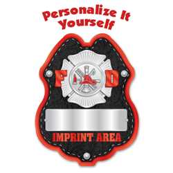 Imprinted Black/Red w/"Your Name" Sticker Badge 