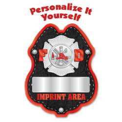 Imprinted Black/Red w/"Your Name" Sticker Badge 
