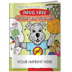 Imprinted Coloring Book - Drug Free is the Way for Me Coloring Book Drugs, coloring book, police, crime prevention, safety, peer pressure, say no 