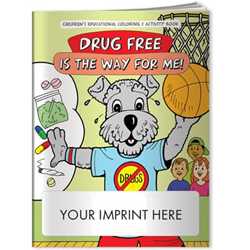 Imprinted Coloring Book - Drug Free is the Way for Me Coloring Book Drugs, coloring book, police, crime prevention, safety, peer pressure, say no 