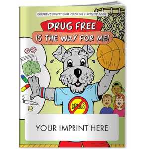 Imprinted Coloring Book - Drug Free is the Way for Me Coloring Book Drugs, coloring book, police, crime prevention, safety, peer pressure, say no 