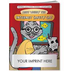 Imprinted Coloring Book - Meet Webby the Internet Safety Cat Coloring Book Internet Safety, Web Dangers, Coloring Book, Internet Danger