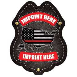 Imprinted Courage & Honor Clip-on Badge custom thin red line stickers, sticker badges, imprinted sticker badges, imprint red line sticker badges, fire prevention stickers, 