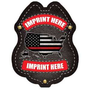 Imprinted Courage & Honor Clip-on Badge custom thin red line stickers, sticker badges, imprinted sticker badges, imprint red line sticker badges, fire prevention stickers, 