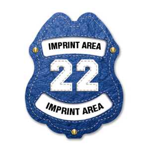 Imprinted Engine # Blue Sticker Badge imprinted fire engine badge, blue fire truck sticker, custom fire department badge, kids fire safety giveaway, EMS community outreach, police event giveaways, sticker badge for children, public education materials