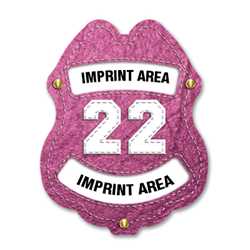 Imprinted Engine # Pink Sticker Badge 