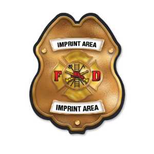 Imprinted Gold Maltese Cross Plastic Clip-On Badge 