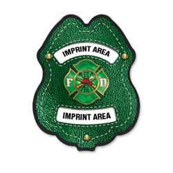 Imprinted Green Maltese Cross Plastic Clip-On Badge 