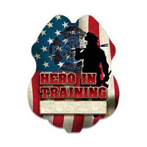 Imprinted Hero In Training Sticker Badge 