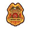 Imprinted Jr. FF w/Eagle Sticker Badge firefighting, fire safety product, fire prevention, plastic fire badge, firefighting badge, custom badge, custom firefighter badge, junior firefighter badge