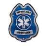 Imprinted Jr Paramedic Blue/Silver Plastic Clip-On Badge jr paramedic decal badge, blue silver EMS badge, imprinted EMS badge, fire department giveaways, EMS promotional items, police community outreach, kids safety handouts, sticker badge giveaway, public education materials