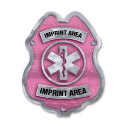 Imprinted Jr Paramedic Pink and Silver Sticker Badge 