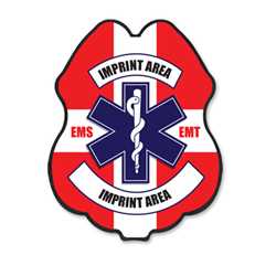 Imprinted Jr Paramedic RWB Plastic Clip-On Badge 