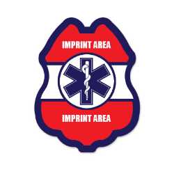 Imprinted Jr Paramedic RWB Sticker Badge 