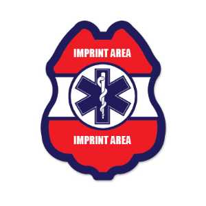 Imprinted Jr Paramedic RWB Sticker Badge 