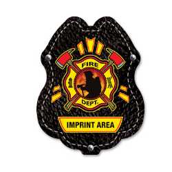Imprinted Maltese w/Axe Sticker Badge firefighting, fire safety product, fire prevention, plastic fire badge, firefighting badge, maltese badge