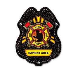 Imprinted Maltese w/Axe Sticker Badge firefighting, fire safety product, fire prevention, plastic fire badge, firefighting badge, maltese badge