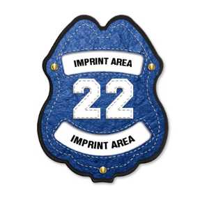 Imprinted Paramedic Blue Plastic Clip-On Badge paramedic clip-on badge, blue EMS badge, 22-point star badge, plastic EMS badge, imprinted emergency badge, fire department giveaways, EMS promotional items, police community outreach, kids safety handouts, public education materials
