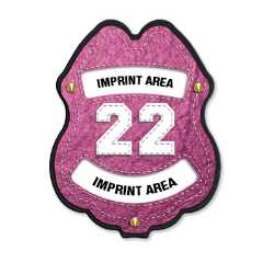 Imprinted Paramedic Pink Plastic Clip-On Badge paramedic clip-on badge, pink EMS badge, star badge, plastic EMS badge, imprinted emergency badge, fire department giveaways, EMS promotional items, police community outreach, kids safety handouts, public education materials