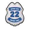 Imprinted Paramedic White Plastic Clip-On Badge paramedic clip-on badge, white EMS badge, 22-point star badge, plastic EMS badge, imprinted emergency badge, fire department giveaways, EMS promotional items, police community outreach, kids safety handouts, public education materials